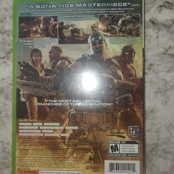 XBOX 360 GEARS OF WAR 3 Video Game - Picture 2 of 6